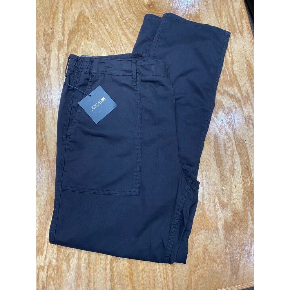 Joe's Chino Pants Mens 38 Black Canvas Cavalry Twill Straight Slash Pockets B61